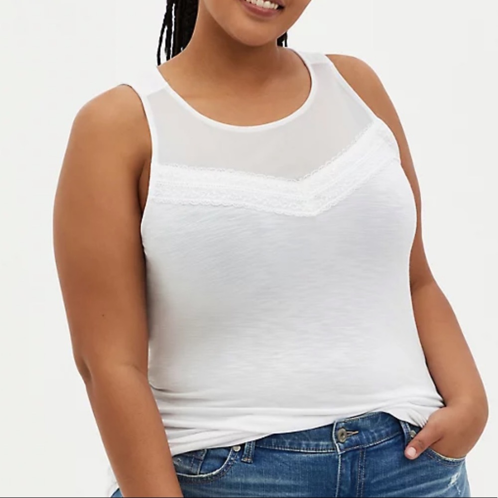 Super Soft White Mesh Yoke Tank